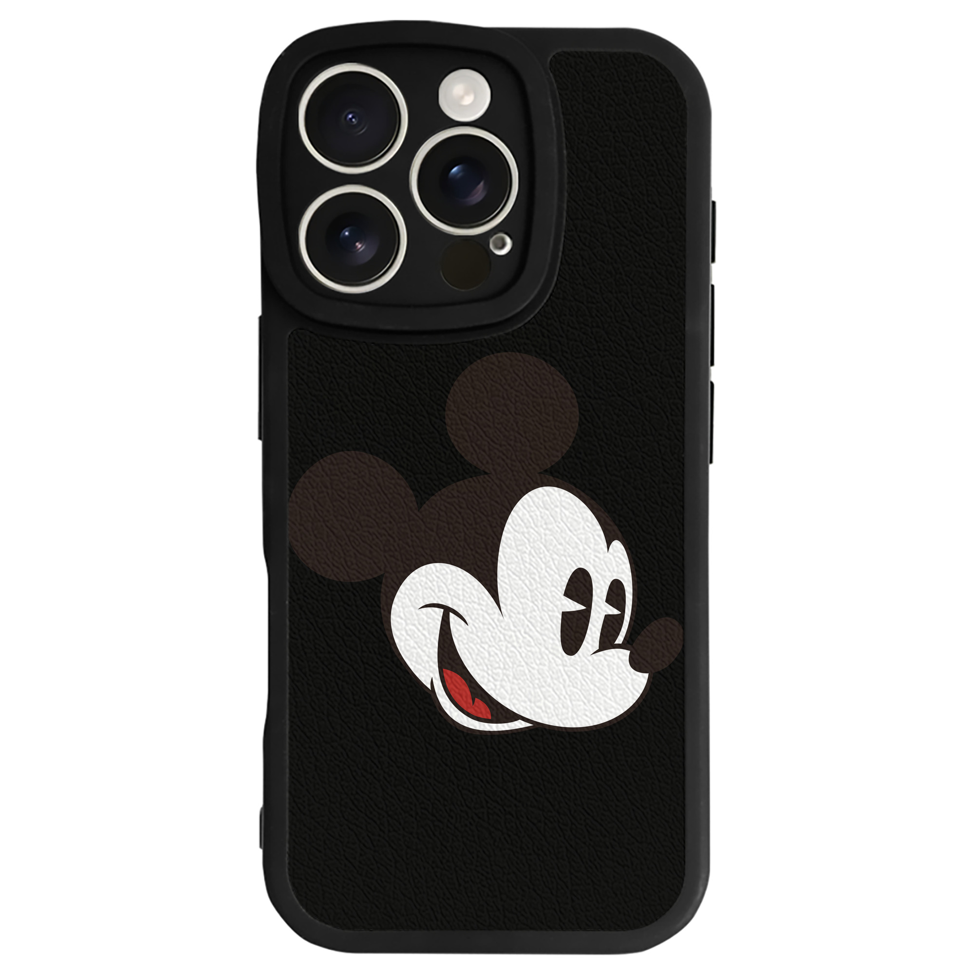 （画像用） ミッキーマウス Mickey Mouse 【iPhone 16シリーズ対応】シリコンスマホケース（レザー調） 材質：シリコン